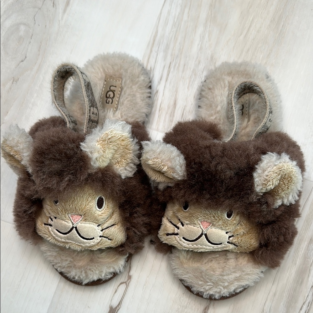 UGG Brown and Cream Lion Slippers